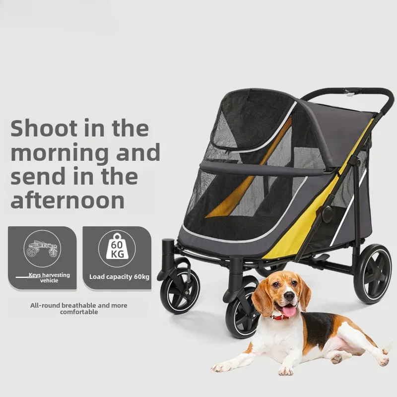 

Portable Pet Carriage with Large Cargo Space, Multifunctional Dog Carriers & Bags for Multiple Cats and Dogs