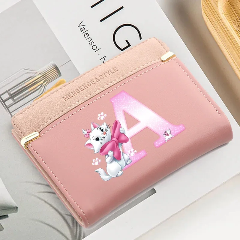 The Aristocats ماري القط المرأة محافظ بسيطة قصيرة المرأة محفظة بطاقة الهوية المحفظة حقائب النساء حامل حافظة للبطاقات متعددة الوظائف المحفظة #1