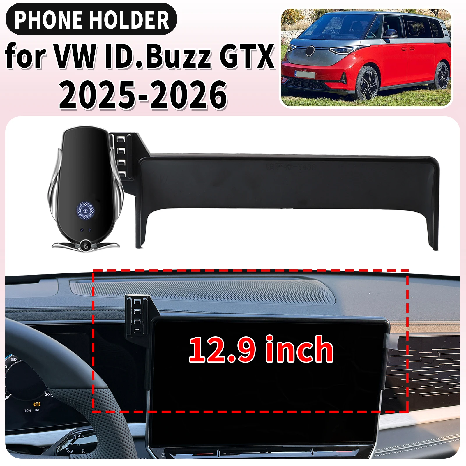 

fit for Volkswagen ID.Buzz GTX 2025 2026 Screen Base Mount Phone Holder Dedicated Clip-On Navigation Bracket Car​​ accessoires