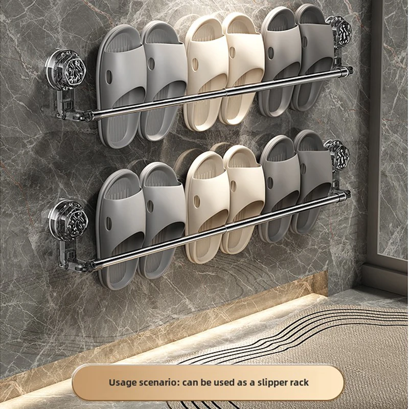 bathroom adhesive towel rack holder non-drilling towels Clothes hangers self- kitchen door Sucker towel barSingle RodRetractable