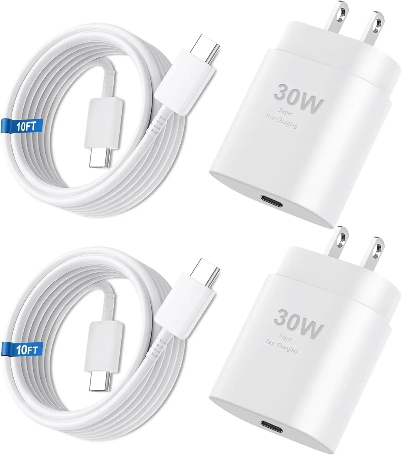 

30W USB C Fast Charger Block with 10FT Cable for iPhone 16/15/17 Pro Max