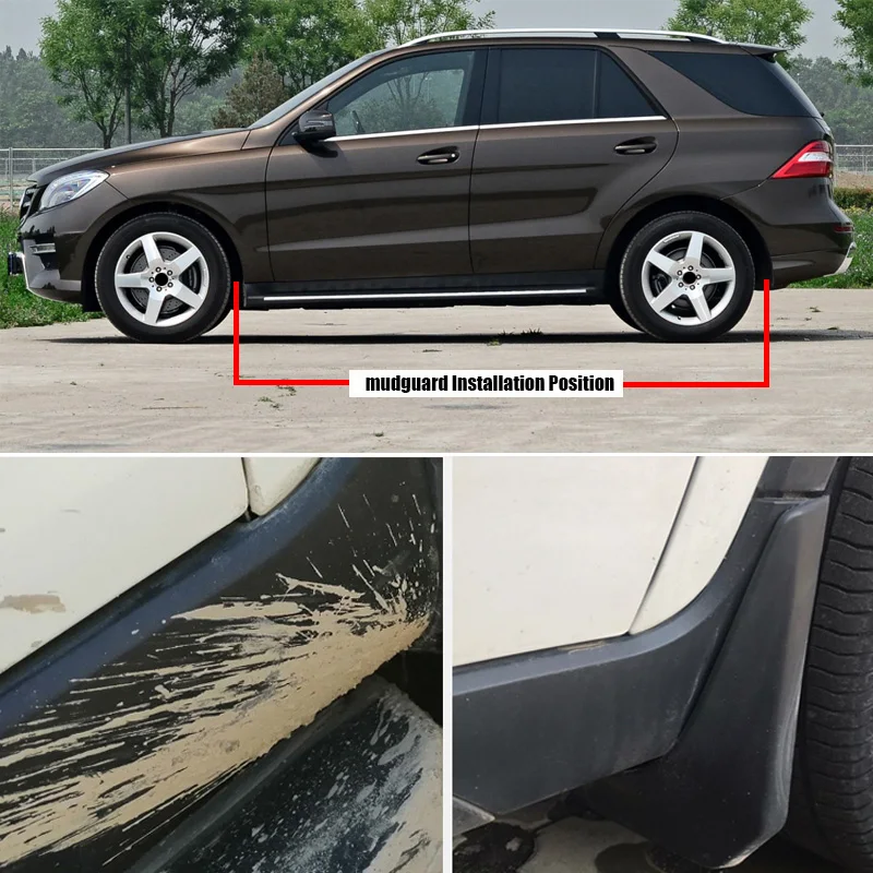 TONLINKER Car Mudguard For Mercedes Benz ML M-Class W166 ML300 320 350 400 2012-2017 Mudguards Splash Guards Fender Mudflaps