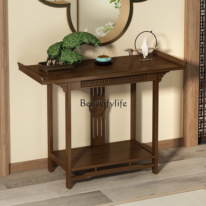 02 New Chinese-style offering table Buddhist platform household incense case tributes placed strip case simple entrance table