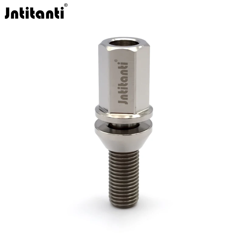 

Jntitanti удлиненное 17 мм шестигранное полое головка с плавающим конусным сиденьем Gr.5 титановый колесный болт M14x1,5 для европейских автомобильных колес