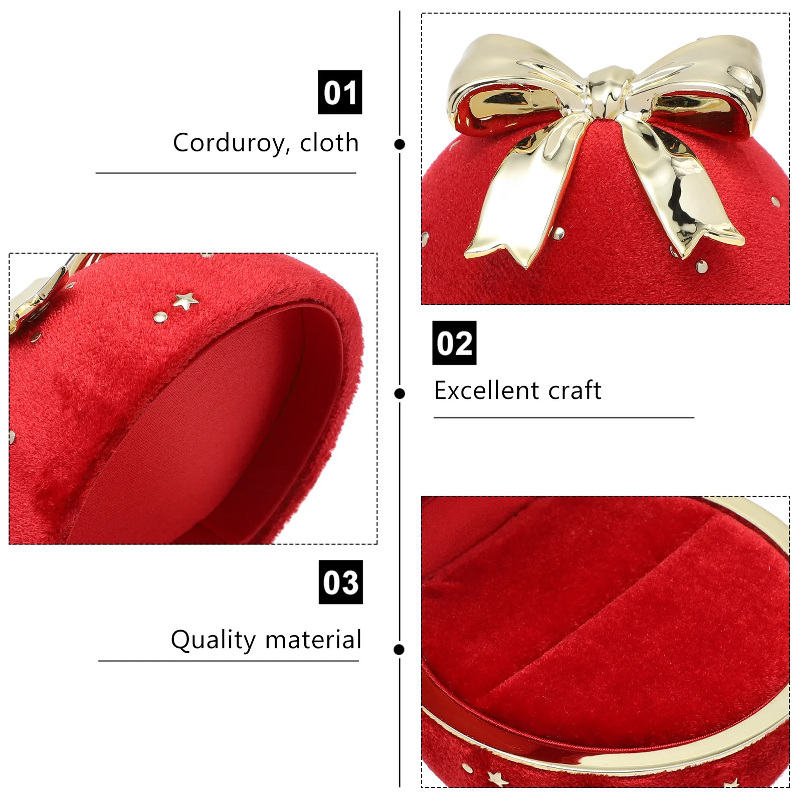 

Jewelry Box Small Jewelry Container For Wedding Engagement Ring Earring Necklace Storage Corduroy Lined Travel Keepsake