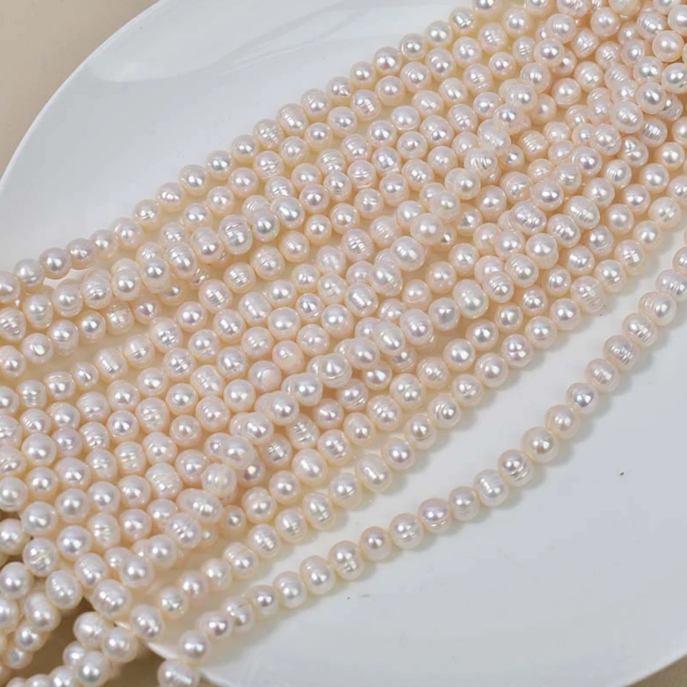 7-8mm Natural Freshwater Pearl Beads Potato Shaped Pearl Beads for Jewelry Making DIY Necklace Bracelet Accessories Materials