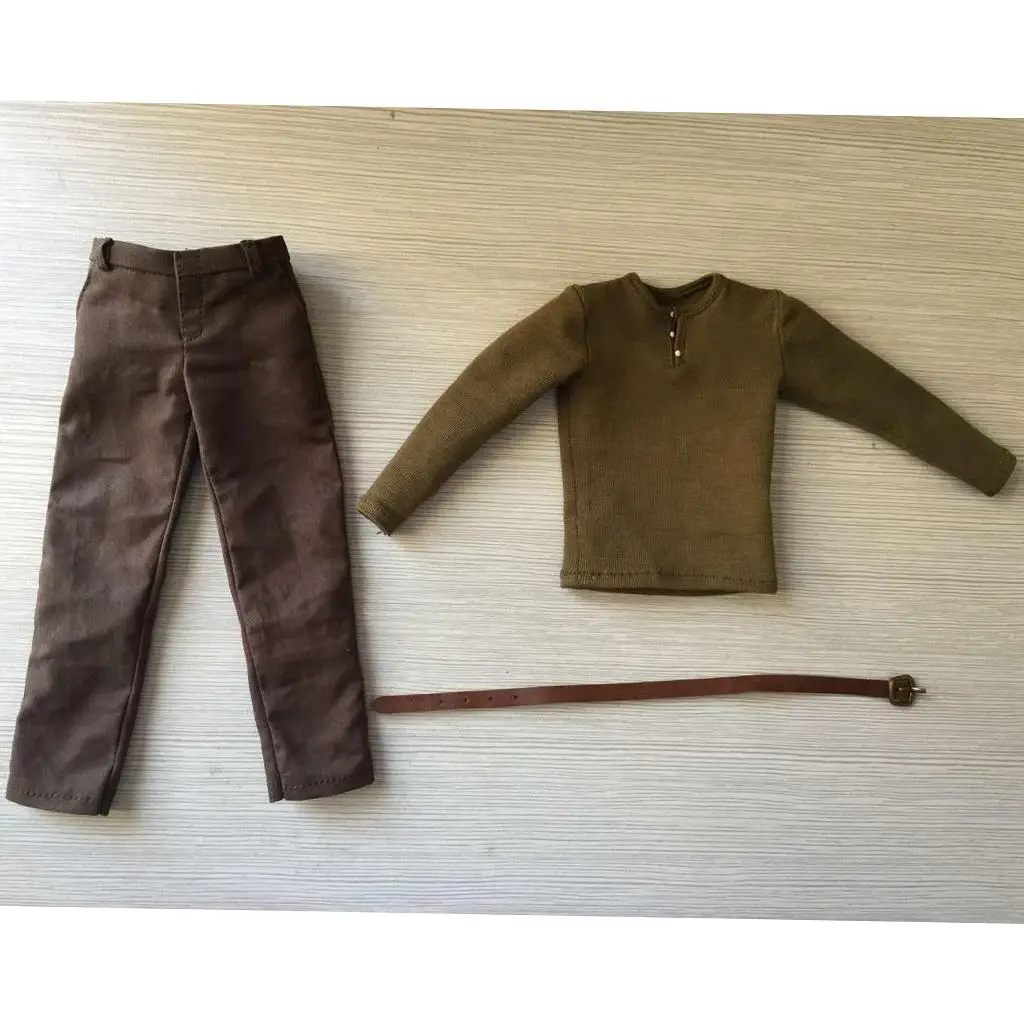 Ensemble chemise et pantalon et ceinture, vêtements/6 échelles, accessoires pour figurines d'action masculines de 12 pouces