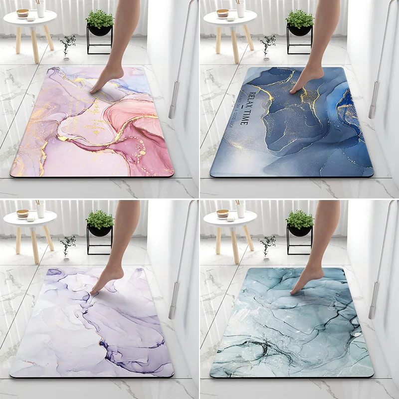 

Французский ретро-коврик для ванной комнаты VIKAMA с узором, овальный, впитывающий, противоскользящий, быстросохнущий, коврик для ног, коврик для двери в ванную.