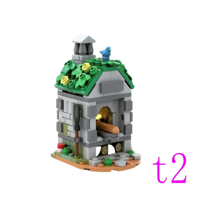 

Spot small particle assembly building blocks MOC-158268 188pcs creative mini medieval hut educational toy assembly model gift se
