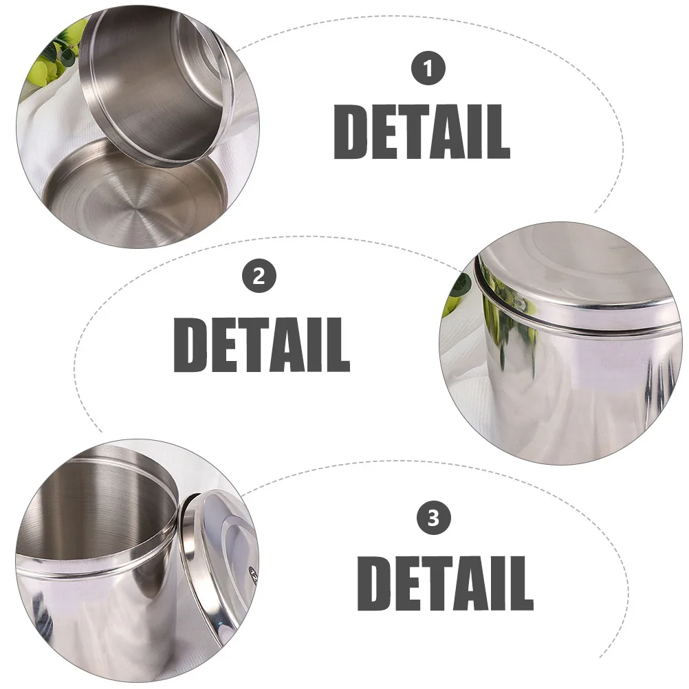 

2Pcs Stainless Steel Box Lightweight Durable Cotton Ball Container for Medical Home Use Stainless