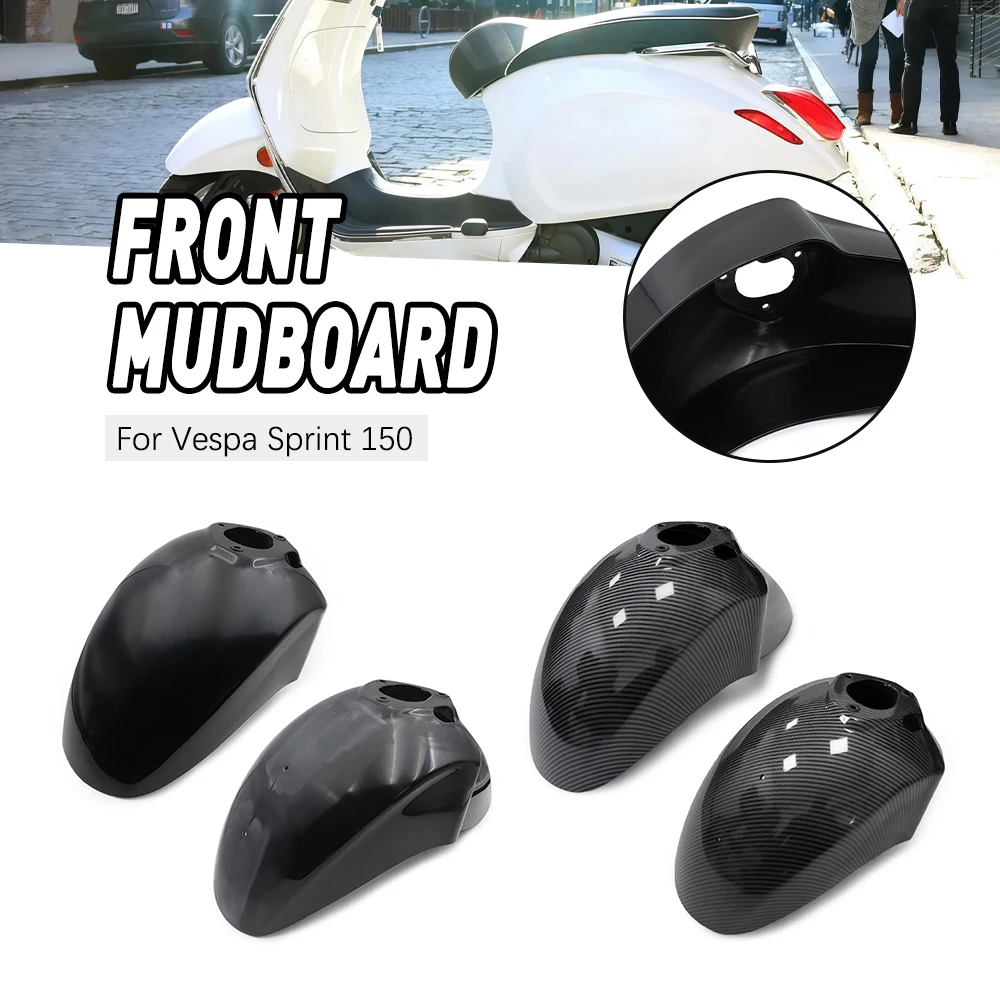 For Vespa Sprint Primavera 150 2013-2019 2020-2022 Cover Black Front Fender Mudguard Wheel Hugger Splash Guard Motorcycle