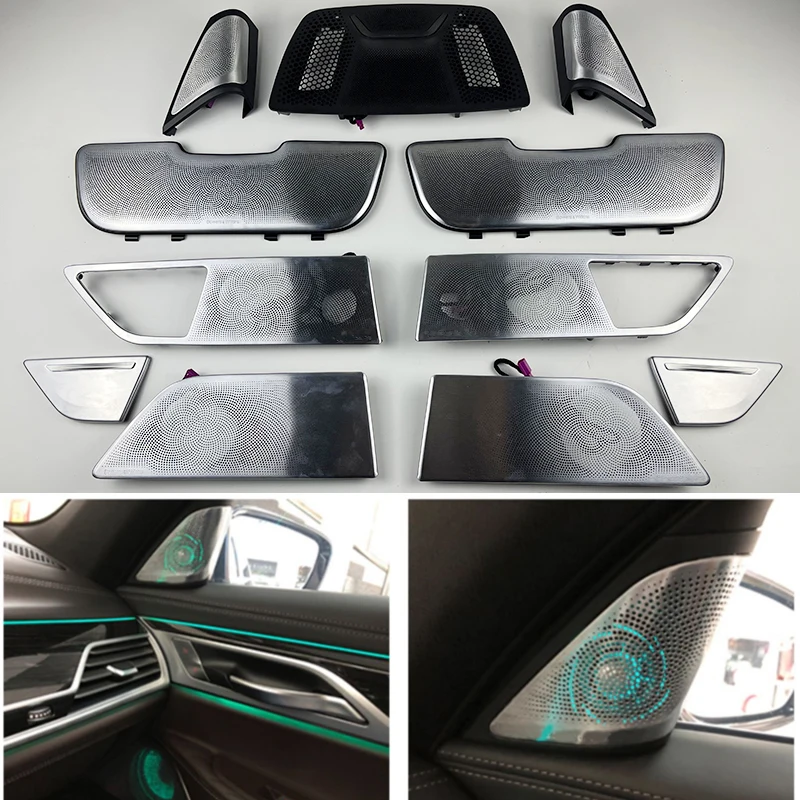 For BMW New 7 Series G11 G12 11 Colour LED Ambient Light Speaker Cover Car Midrange Tweeter Stereo Horn Decorate Refit