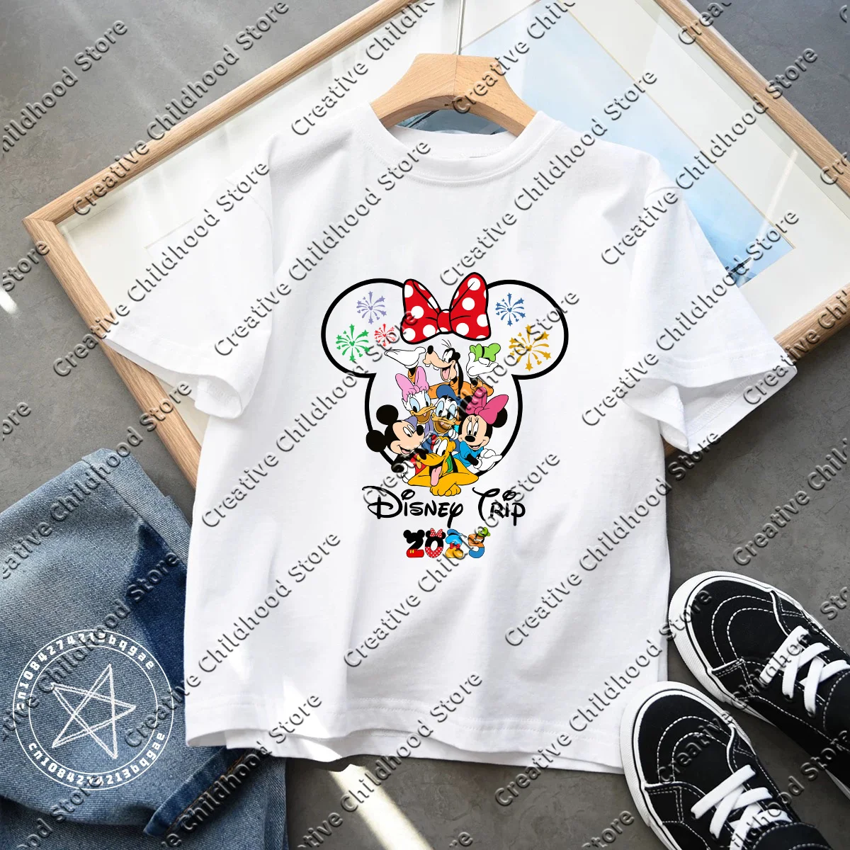 Summer Kawaii Disney Trip 2025 Fashion Kid T-Shirt Funny Mickey Minnie Tshirt Disneyland Vacation Girl Tees Top Children Clothes