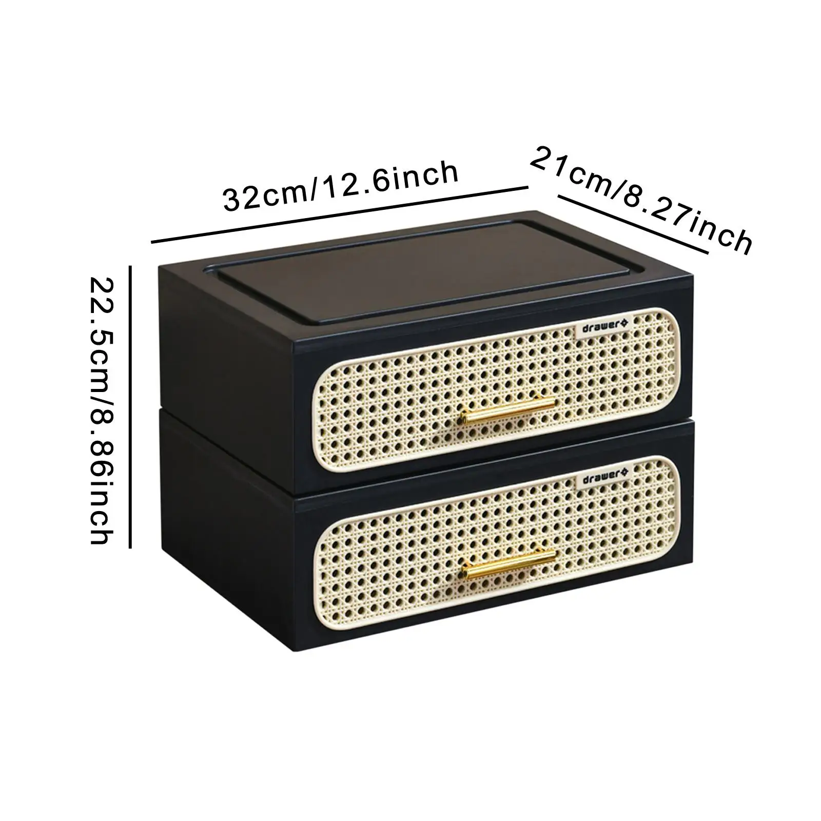 농가 침실용 서랍이 있는 인조 라탄 나이트스탠드