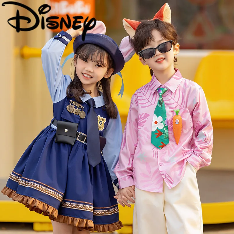 

Kids Zootopia Judy Hopps Police Dress Nick Wilde Shirt Pants Cosplay Costumes Set For Stage Performance Role Play Party Events