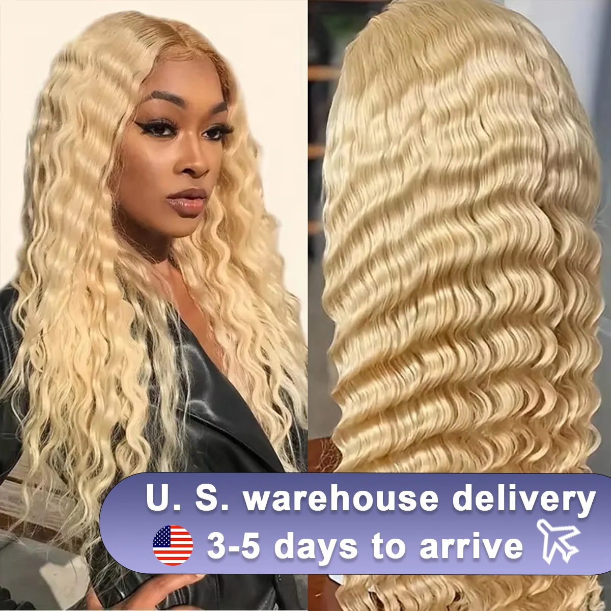 

Brazilian 13x4 13x6 Curly 180% Frontal Human Hair Wigs 613 Honey Blonde Colored Deep Wave 30 34 Inch HD Lace Front Wig For Women