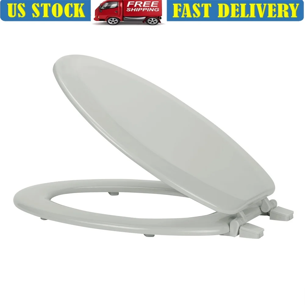 

Удлиненное деревянное сиденье для унитаза, 19-дюймовые прочные регулируемые петли со скошенными краями, простая установка, нейлоновые винты, все оборудование в комплекте