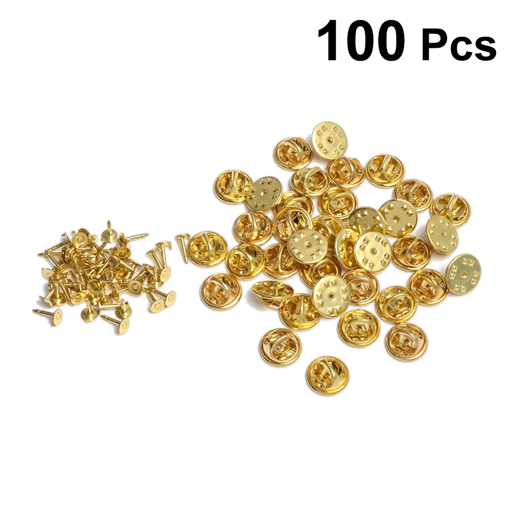 

100 Sets Backs Blank Tie Backs Copper Brooch Clasp Lapel Pins Diy Jewelry Brooch Clasp Accessories Badge Replacement