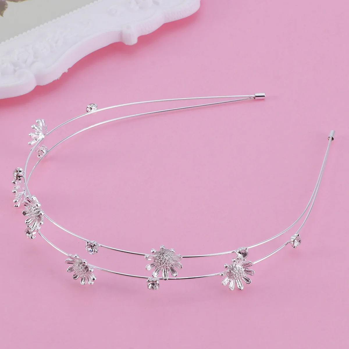 

Rhinestone Headband Women Silver Crystal Hair Band Wedding Bridal Accessories Bridesmaid Party Prom Formal Event Gift Hair Tool