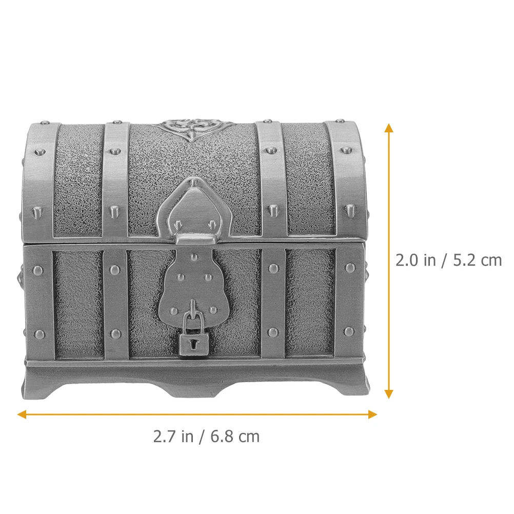 

Vintage Jewelry Decorative Keepsake Treasure Chest Storage Case Alloy Material Practical Small Size Treasure Chest