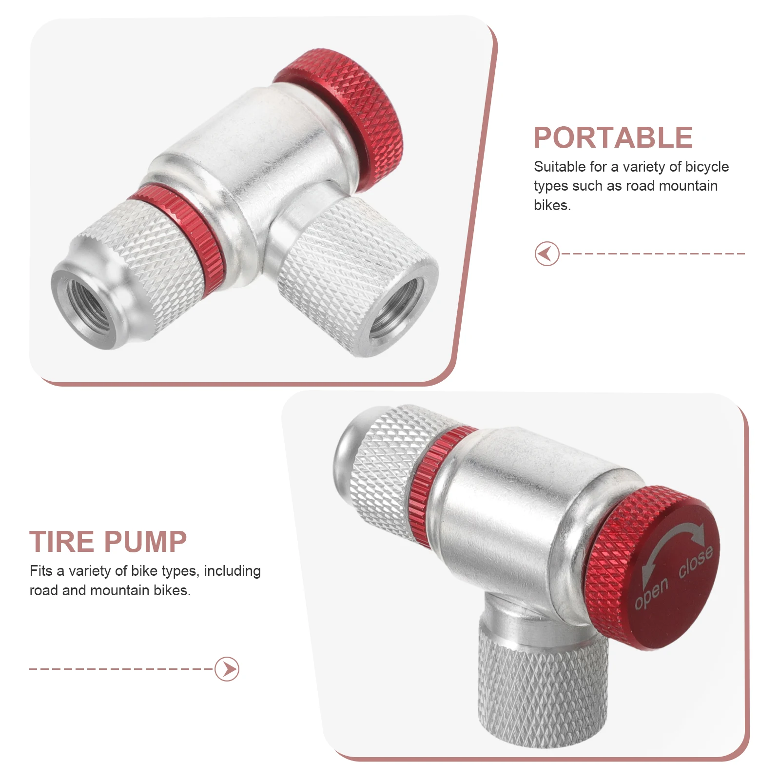 

Bike CO2 Nozzle High Pressure Tire Adapter Fast Gas Knob Inflator Bike Knob Inflator Nozzle Portable Cycling Accessories