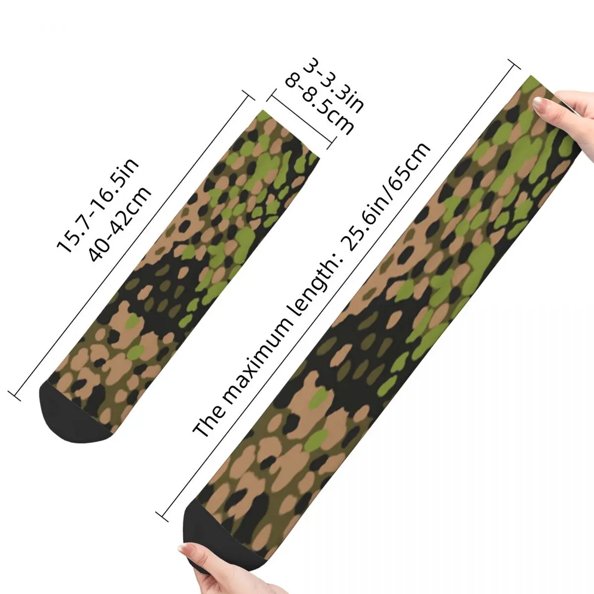 Hip Hop Vintage WW2 SS Erbsentarn Crazy Men's Socks Camo Army Unisex Street Style Seamless Printed Happy Crew Sock Boys Gift