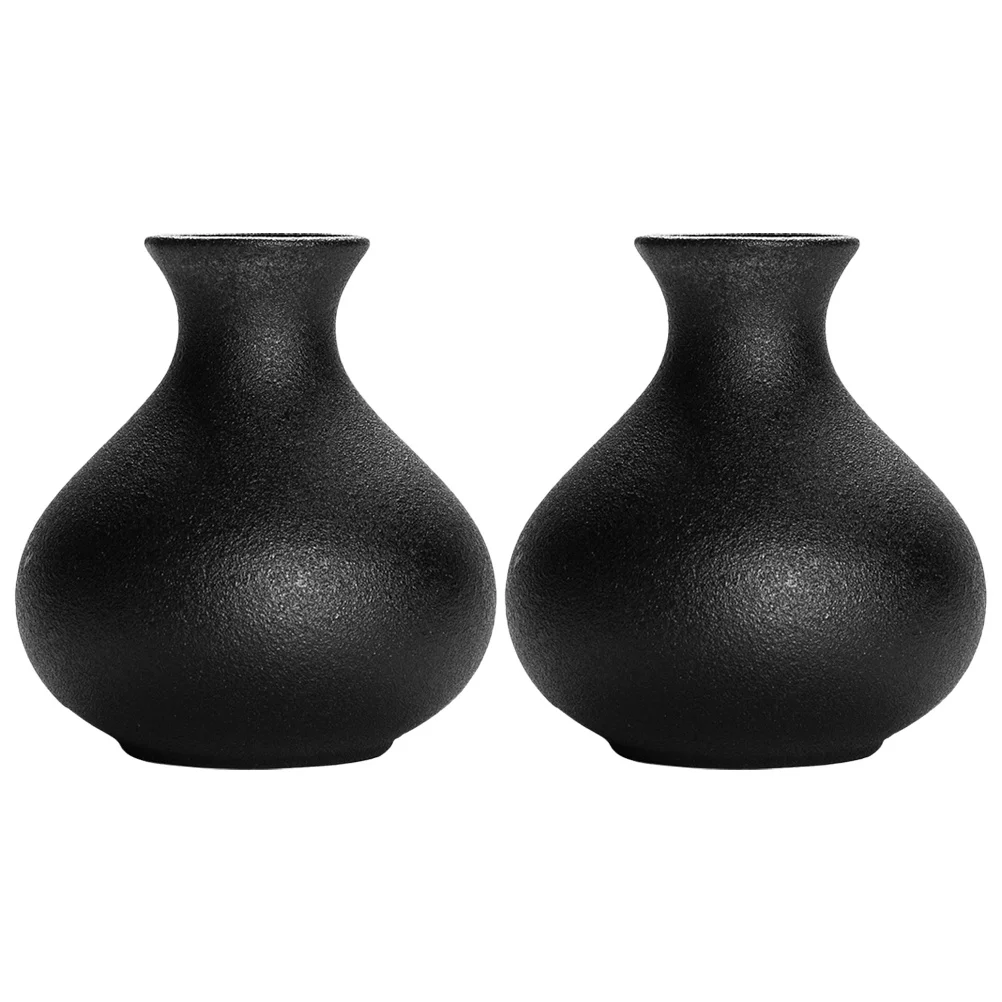 

2Pcs Ceramic Vase Home Decor Simple Chic Flower Arranging Container for Dried Flowers Hydroponic Plants Desktop Ornament