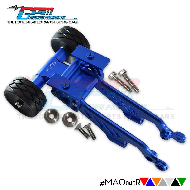 Rueda trasera de aluminio GPM con soporte de ala para ARRMA 1/8 Outcast 6S Typhon Kraton