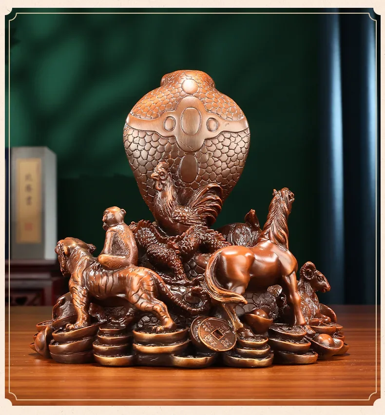 النحاس اثني عشر زودياك الأفعى تمثال الحرف افتتاح الهدايا الأعمال مكتب سطح المكتب غرفة المعيشة رف الكتب ديكور المنزل مصنع outl