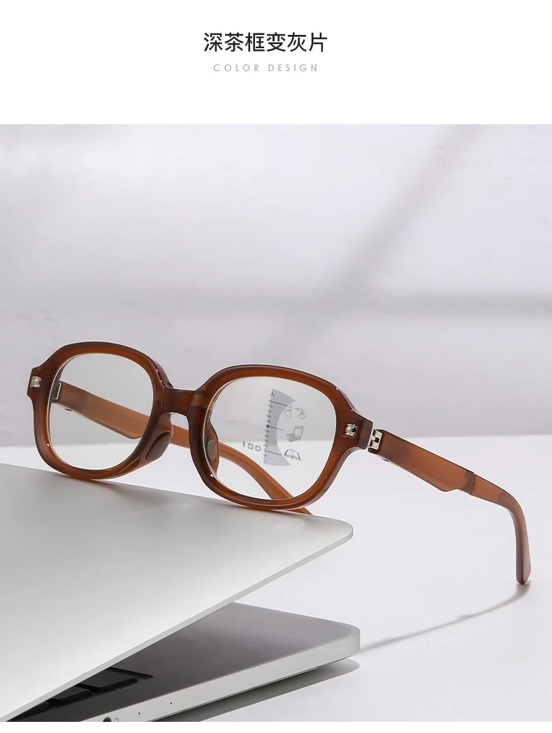 Faltbare Presbyopie-Brille, mehrere Brennweite + farbwechselnde Brillengläser, tragbare und minimalistische Lesebrille mit zwei Entfernungen – Detail 18