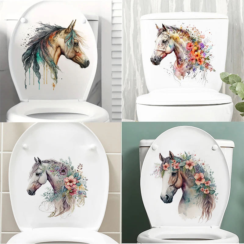 

Beautiful Horse Wall Stickers, Toilet Seat Stickers, Bedroom Entrance Living Room Porch Home Decoration Wall Stickers