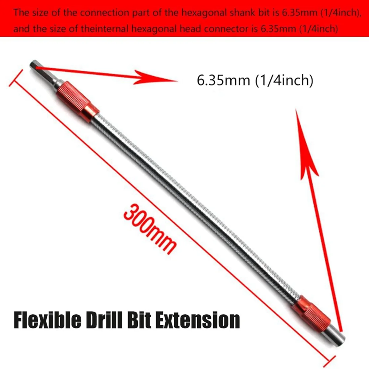 Hexagonal Metal Flex Universal Extension Bit Holder, Flexible Drill Bit Extension, (4 PCS, 4-Color)