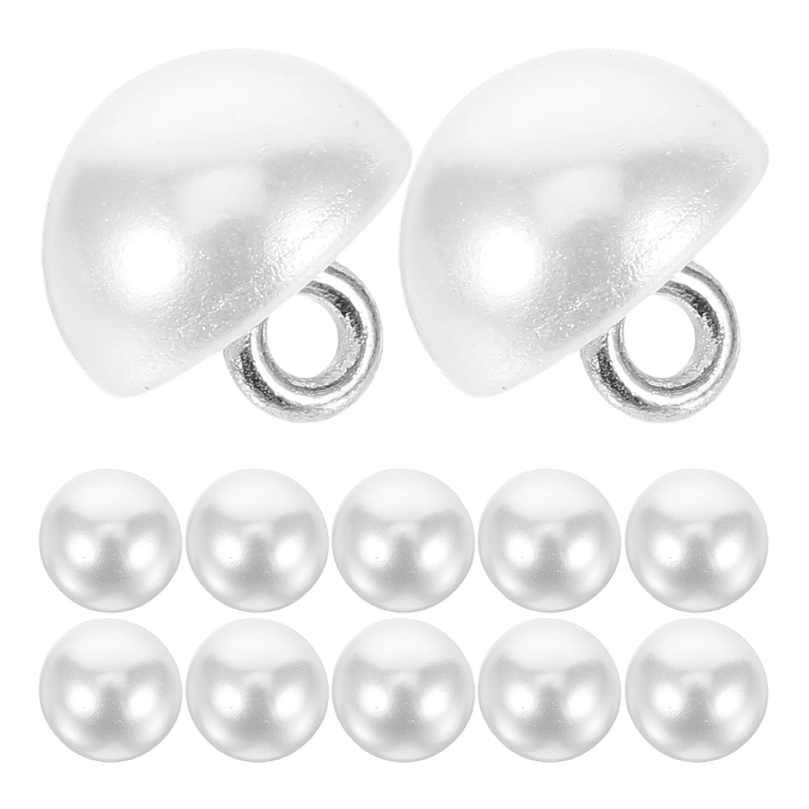 

12Pcs Half Round Faux Pearl Buttons Dome Design Sewing Buttons for Clothes Sweaters Craft Decorative Embellishments