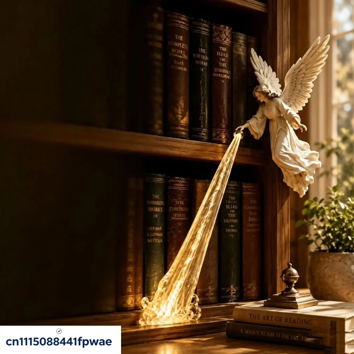 Celestial Guardian – Angel Light Beam Bookshelf Decor,Christian Nightlight,Eye-Catching Shelf Accent,Reading Nook Decor
