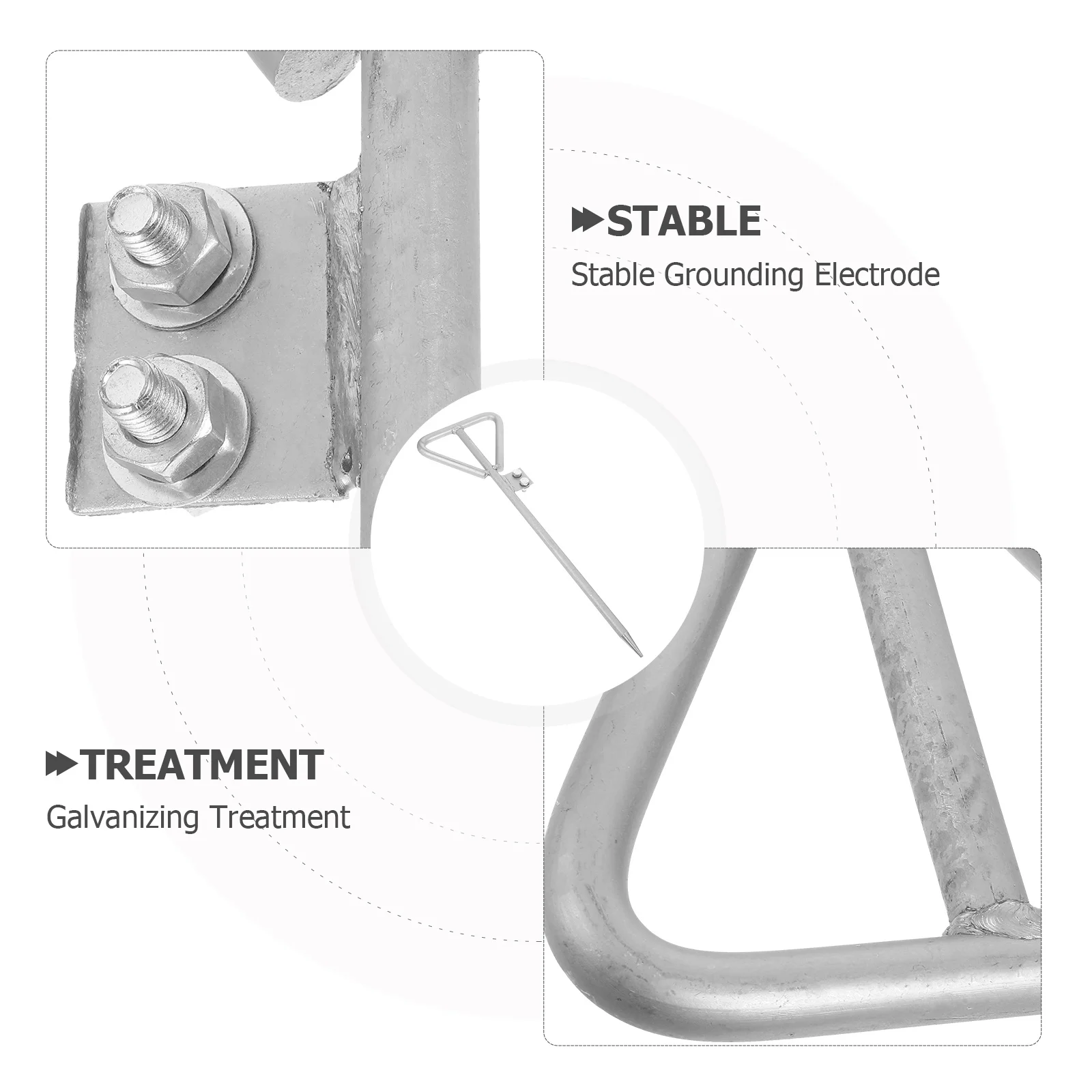 Galvanized Grounding Rod Stable Outdoor Home Use Iron Ground Post Pin Electrical Ground Rod Safety Earthing Grounding Pin