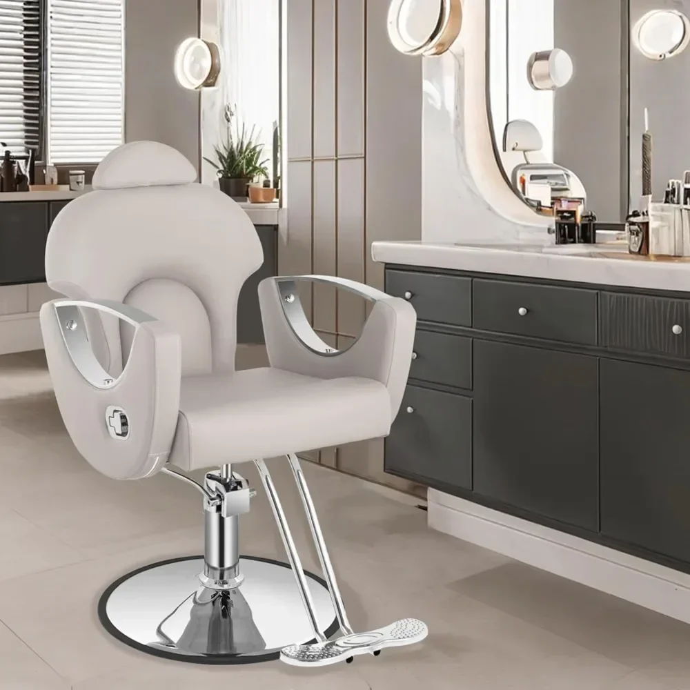 Beauty Salon Chair with Adjustable Tilt Height, Hydraulic Hairdressing Chair, Hairstylist Salon Styling Chair, Spa Beauty