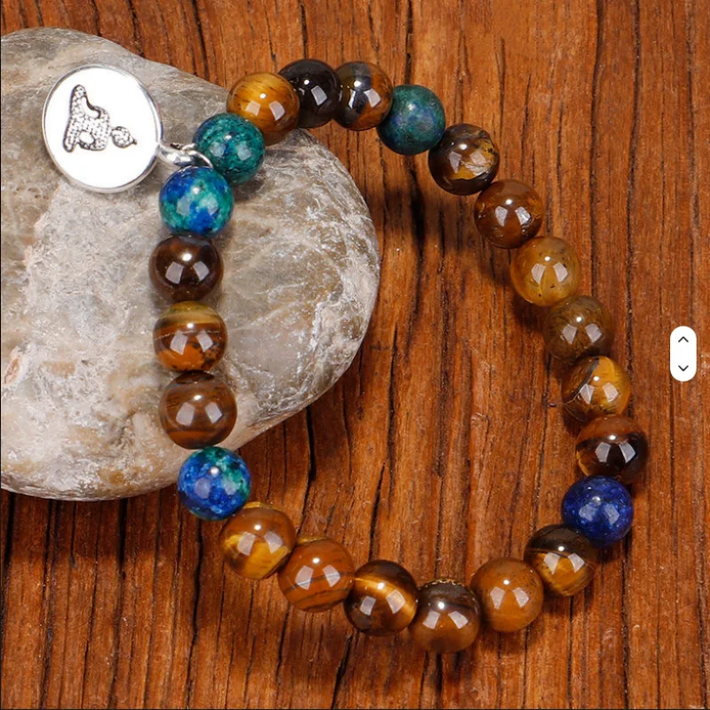 108 Mala Beads Prayer Necklace Tiger Eye Sweater Chain Tassel Pendant Necklace Protection Meditation Crystal Necklace Gift