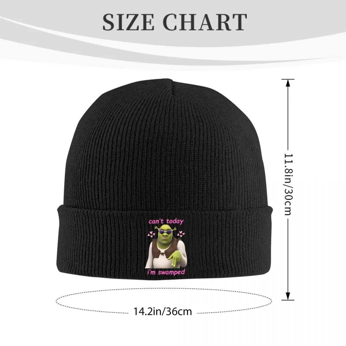 Shreks Can't Today Im Swamped Knitted Caps for Women Men Skullies Beanies Winter Hat Casual Caps