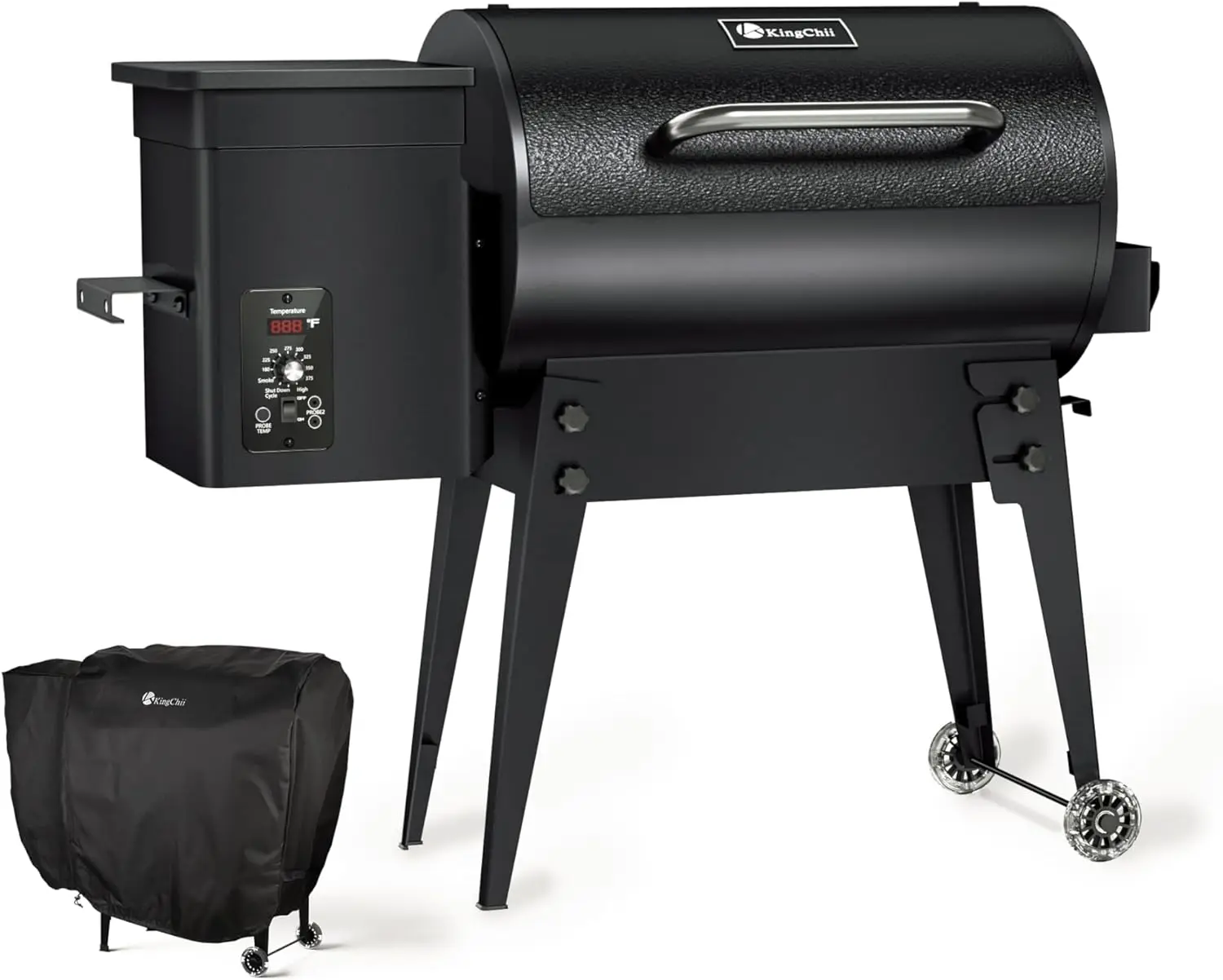 

KingChii Portable Electric Wood Pellet Grill & Smoker with Foldable Legs, 456 SQ.IN Grill Capacity, with PID Temperature Control