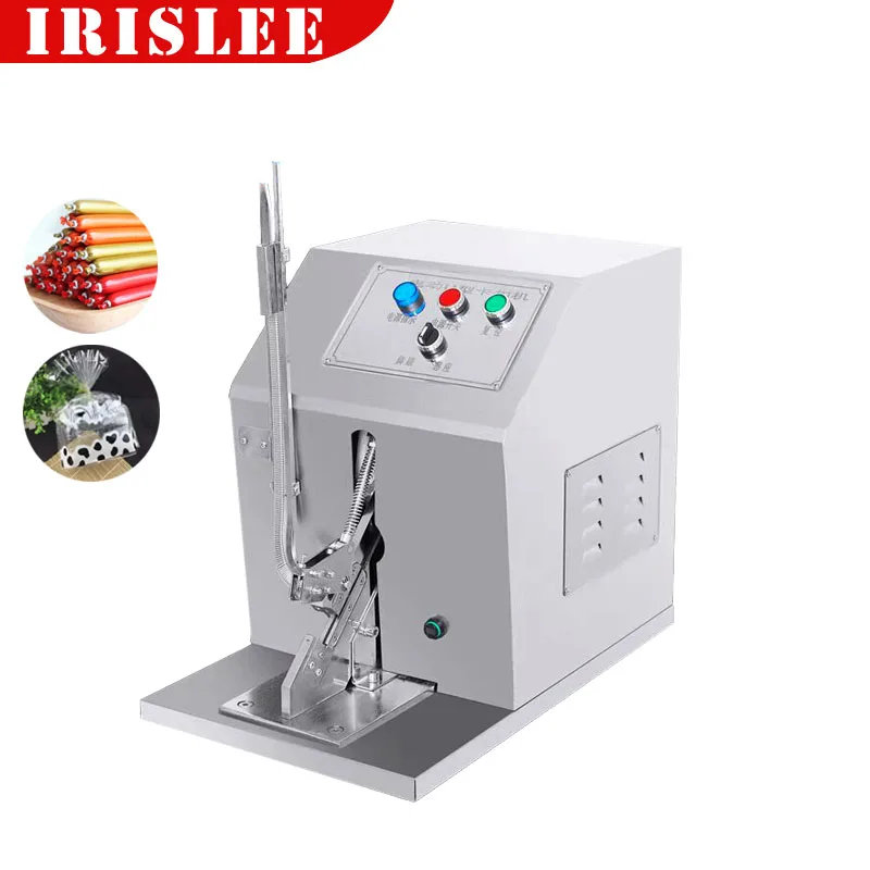 

Ham Sausage Electric Induction Buckle Machine Bread Bag Foot Pedal Sealing Clock In Machine U-Shaped Sausage Buckle Machine