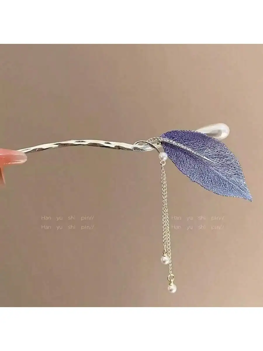 دبوس الشعر الأرجواني ورقة معدنية دبوس الشعر الإناث الراقية الكرة رئيس دبوس الشعر الحديثة دبوس الشعر غطاء الرأس Blingbling سبائك الزنك #3