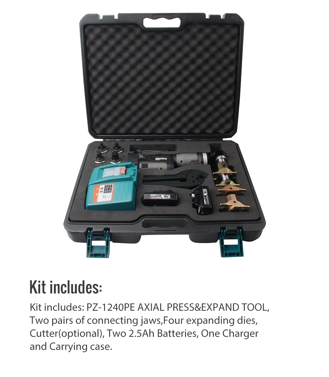 ZUPPER PZ-1240PE Multi-functional Battery Axial Press & Expand Tool For Plumbing Pex Multilayer Pipe