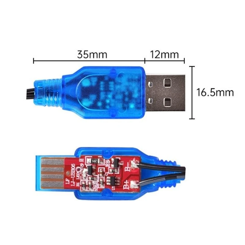 E8BA PH2,0-2P USB-зарядка кабеля PH2,0-2P Прозраки для батарей 3,7 В 18650
