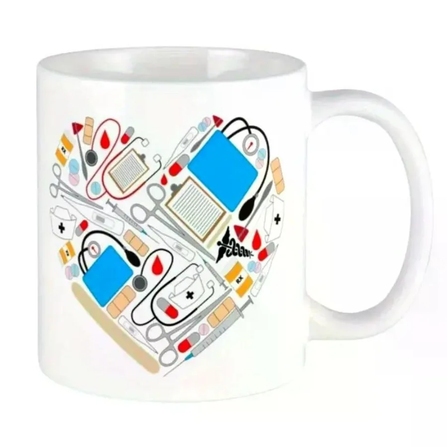 

1pc Nursing Tools Heart 3D Funny Ceramic Coffee Mug Inspirational Gift For Friends' Birthday Anniversary Festival