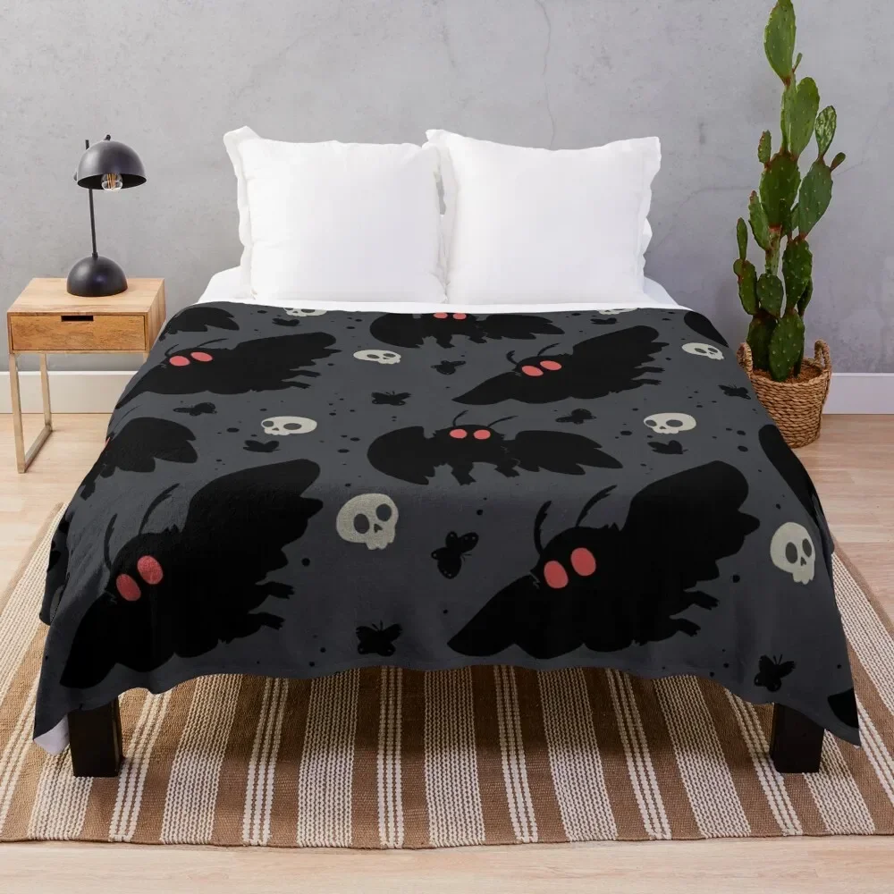 

Mothman - Night Grey Throw Blanket Sleeping Bag blankets ands Softest Blankets