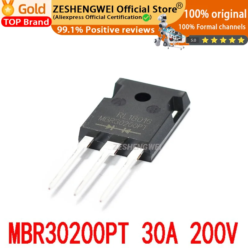 ZESHENGWEI 10PCS 2021+ 100% New Original  MBR30200CT  MBR30200  TO-220 Schottky Darrier Diode 30A 200V