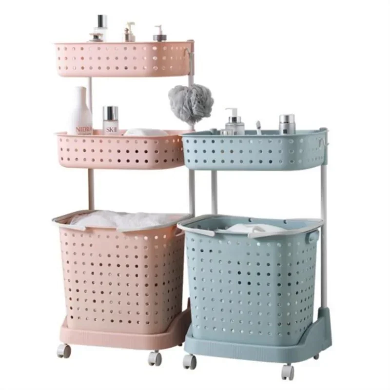 Dirty Laundry Basket Household Clothes Storage Basket for Bathroom Indigo Frame Barrel Stylish Hamper