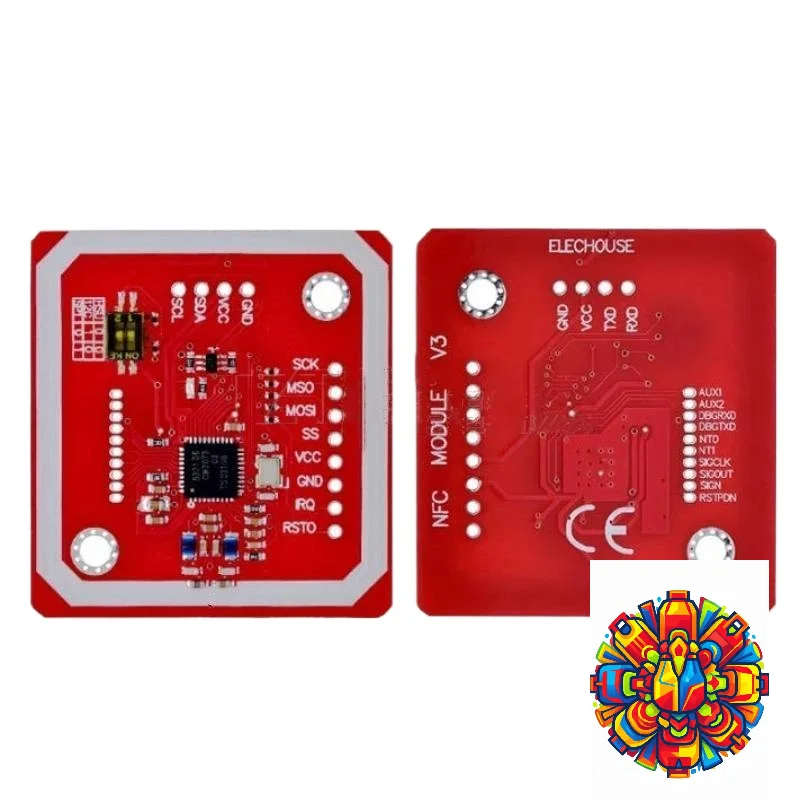 Nfc Card Reader - PN532 NFC RFIDリーダーライターモジュール内蔵アンテナは、スマートカードプログラミングやIoTセンサープロジェクト用にI2C、SPI、HSUをサポートします。