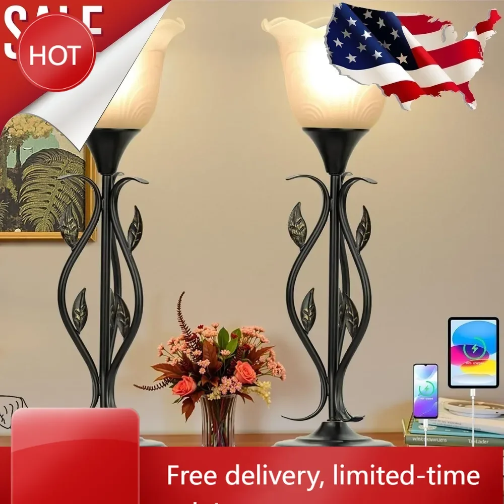 

Hot salesCustomizable Bedside Lamps Set of 2, Table Lamp with USB Port 3 Way Dimmable Touch lamp Torchiere Nightstand Lamps with