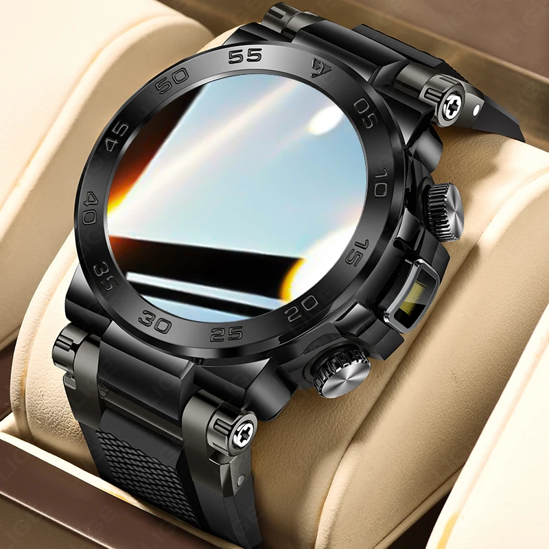 

LIGE прочные военные умные часы мужские светодиодные фонарики уличные спортивные часы пульсометр здоровье водонепроницаемые Bluetooth умные часы с вызовом